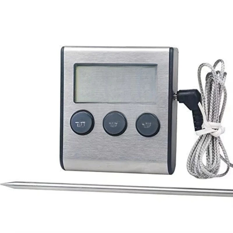 Digital Cooking Food Microwave Meat Thermometer Smoker Oven Kitchen Grill Thermometer Clock Timer Oven Thermometer