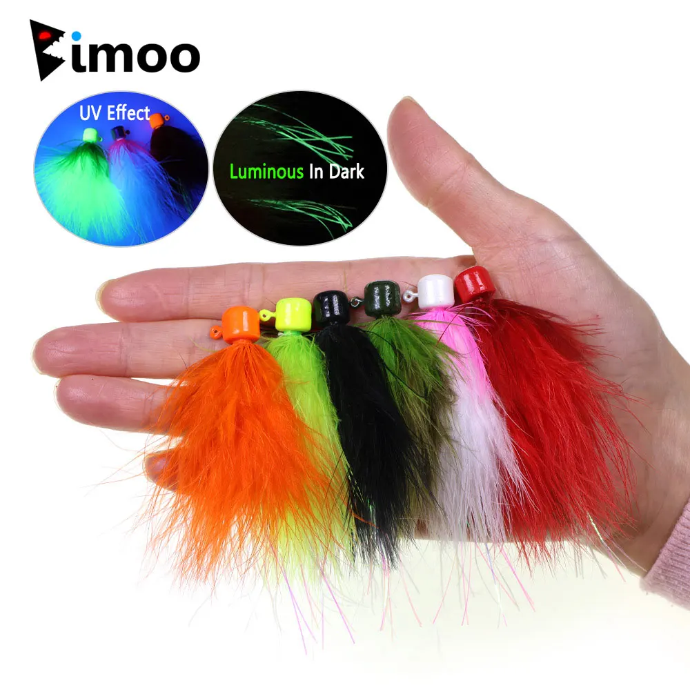 2/3/6 Stück 5,8g Hahnenfedern Marabou Jigs Angelköder 0,21oz Eis-Jig Angelköder für Crappie Barsch Forelle Lachs Angelköder