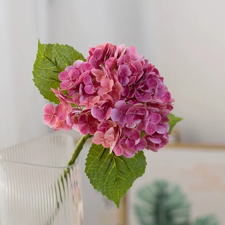 Schöne künstliche große Hortensienblume, blau, fühlen sich echt an, künstliche Blumen für Zuhause, Hochzeit, Dekoration, Wohnzimmer, Tischdekoration – Detail 11