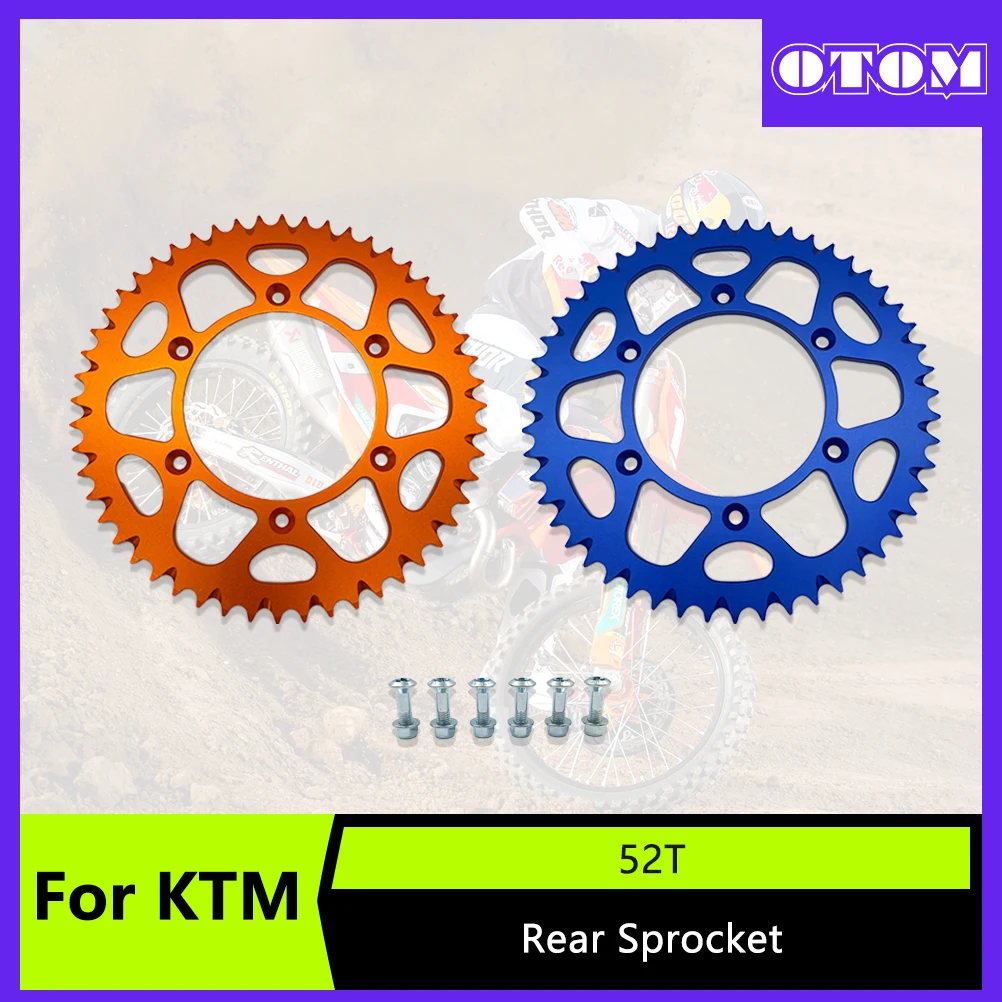 

OTOM Motocross 52T Rear Sprocket 7075 Aluminum Chain Plate Screws Nut Kit For KTM SXF XCW HUSQVARNA FC FE TE TC Motorcycle Parts