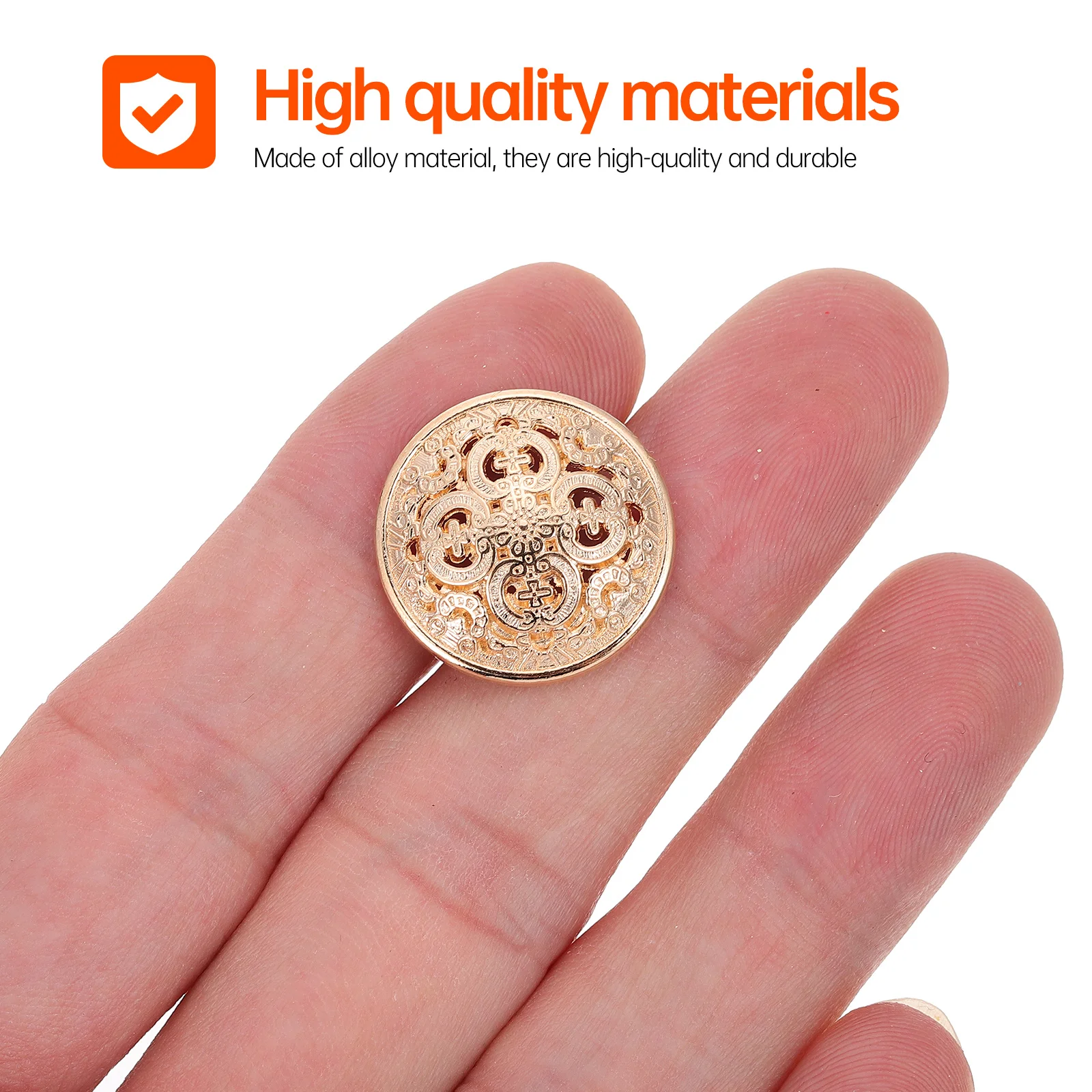 

50Pcs Metal Buttons Vintage Alloy Sewing Buttons Hollow Clothing Accessories Durable Decorative DIY Suits Sweaters