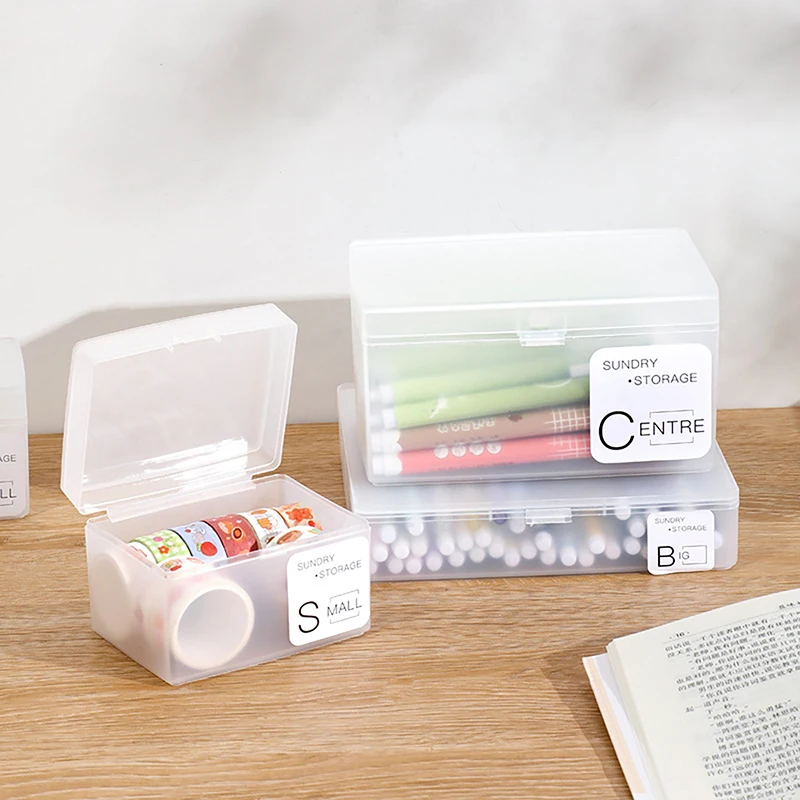 Caixa plástica transparente, Kpop Photo Card Storage Box, translúcido Desktop Cosmetic Organizers