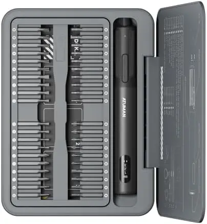 

Набор прецизионных отверток ATuMan 95-в-1 для iPhone, ноутбуков, часов - 86 магнитных насадок, 3-ступенчатое управление, LED-экран