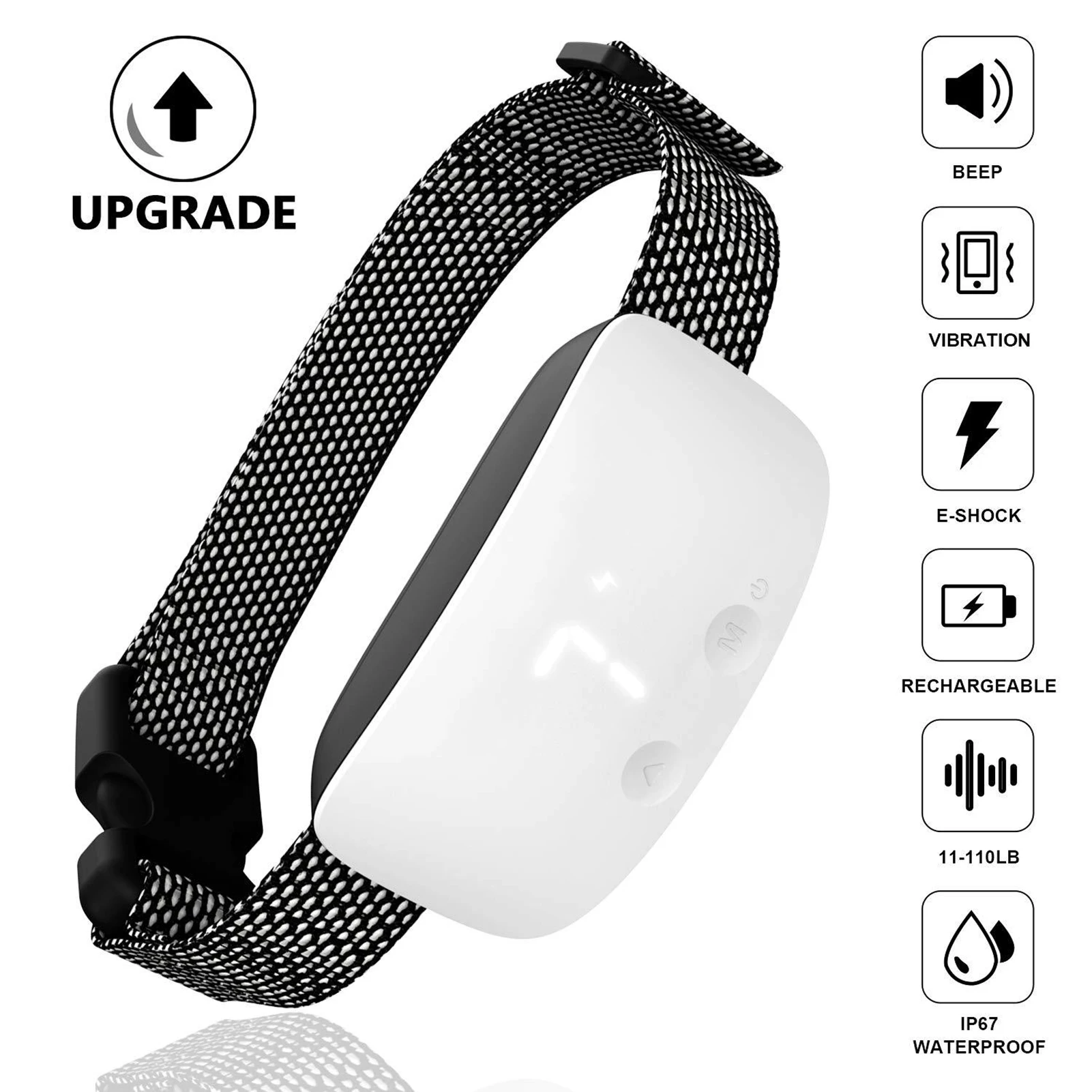 

Dog Bark Barking Collar Rechargeable Anti Barking Training Collar Trainer with Three Efficient and Safe Modes for All Dog Breeds