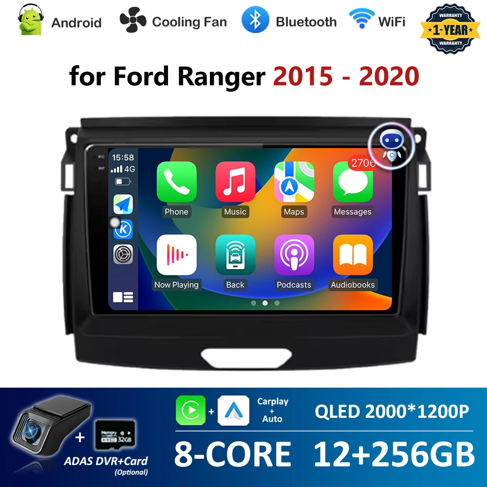 

Автомобильный мультимедийный видеоплеер для Ford Ranger 2015 - 2020 Carplay, с раздельным экраном, Wi-Fi, системой Android, Навигатором, GPS, Bluetooth, автомобильные инструменты