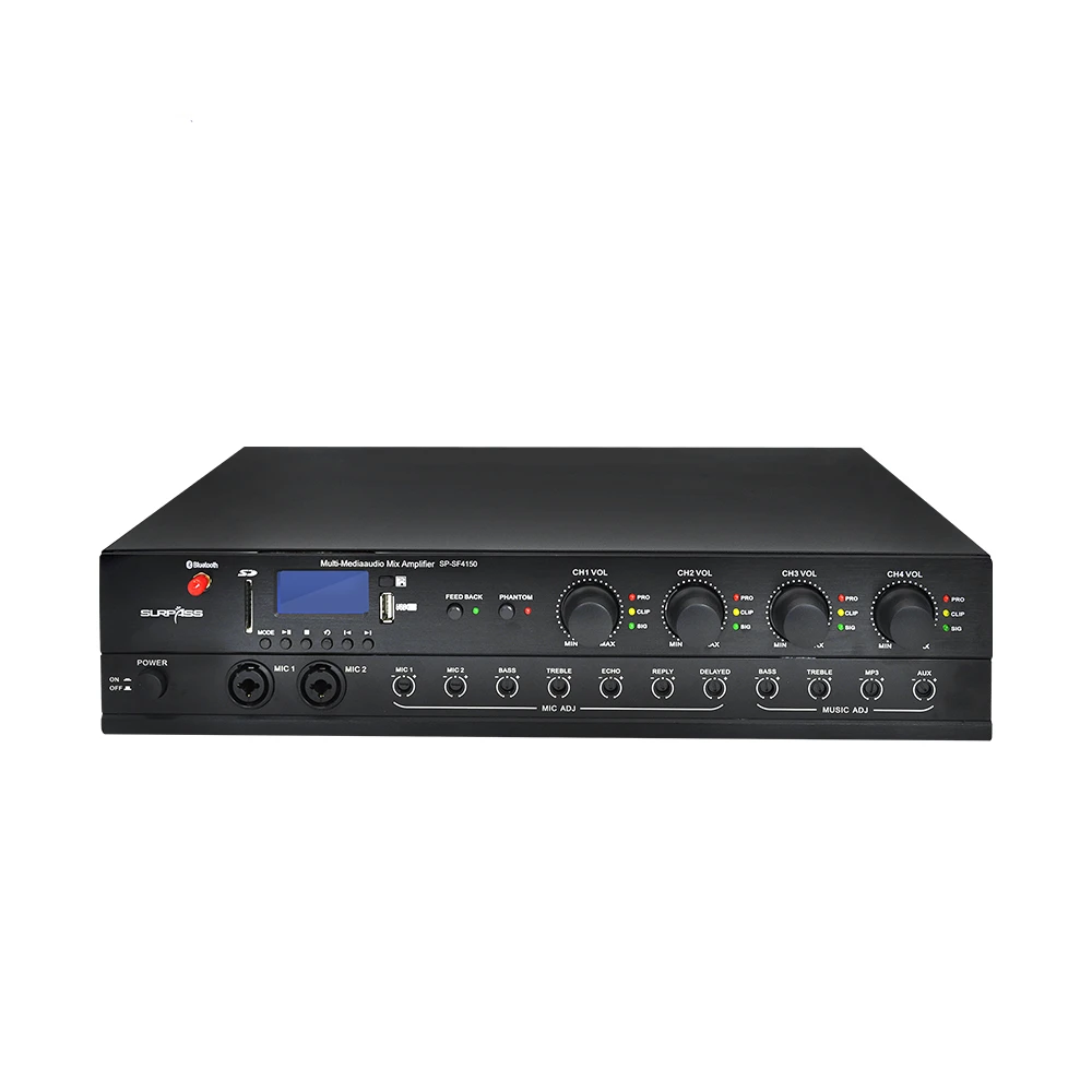 Amplificateur de centre commercial pour audio professionnel, lecture MP3, enregistrement vers mémoire USB, Bluetooth, FM, carte SD, 500W