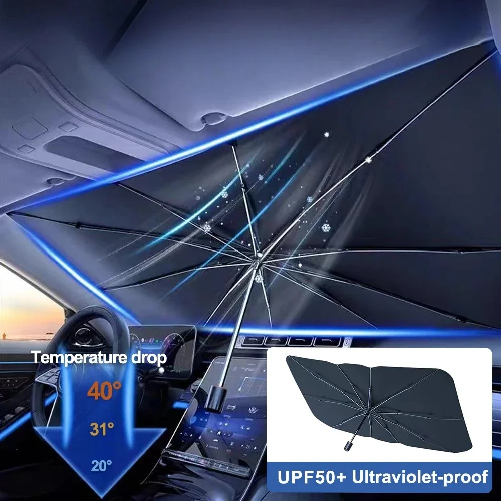 Retractable Anti Uv Protection Car Umbrella Foldable Front Window Windshield Sun Shade Sunshade for Car