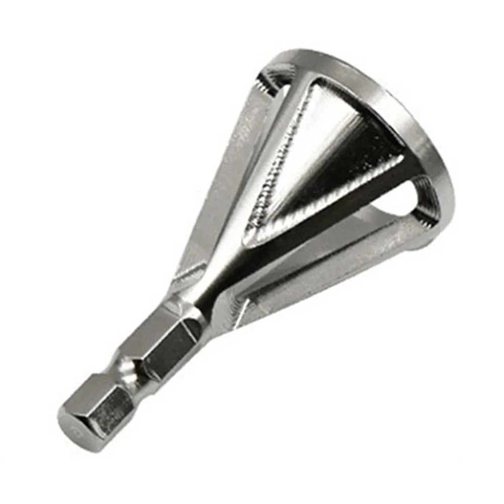 2pcs Deburring External Chamfer Tool Triangular Hexagonal Handle High Speed Steel Remove Burr Drill Bit Tools For Metal Drilling