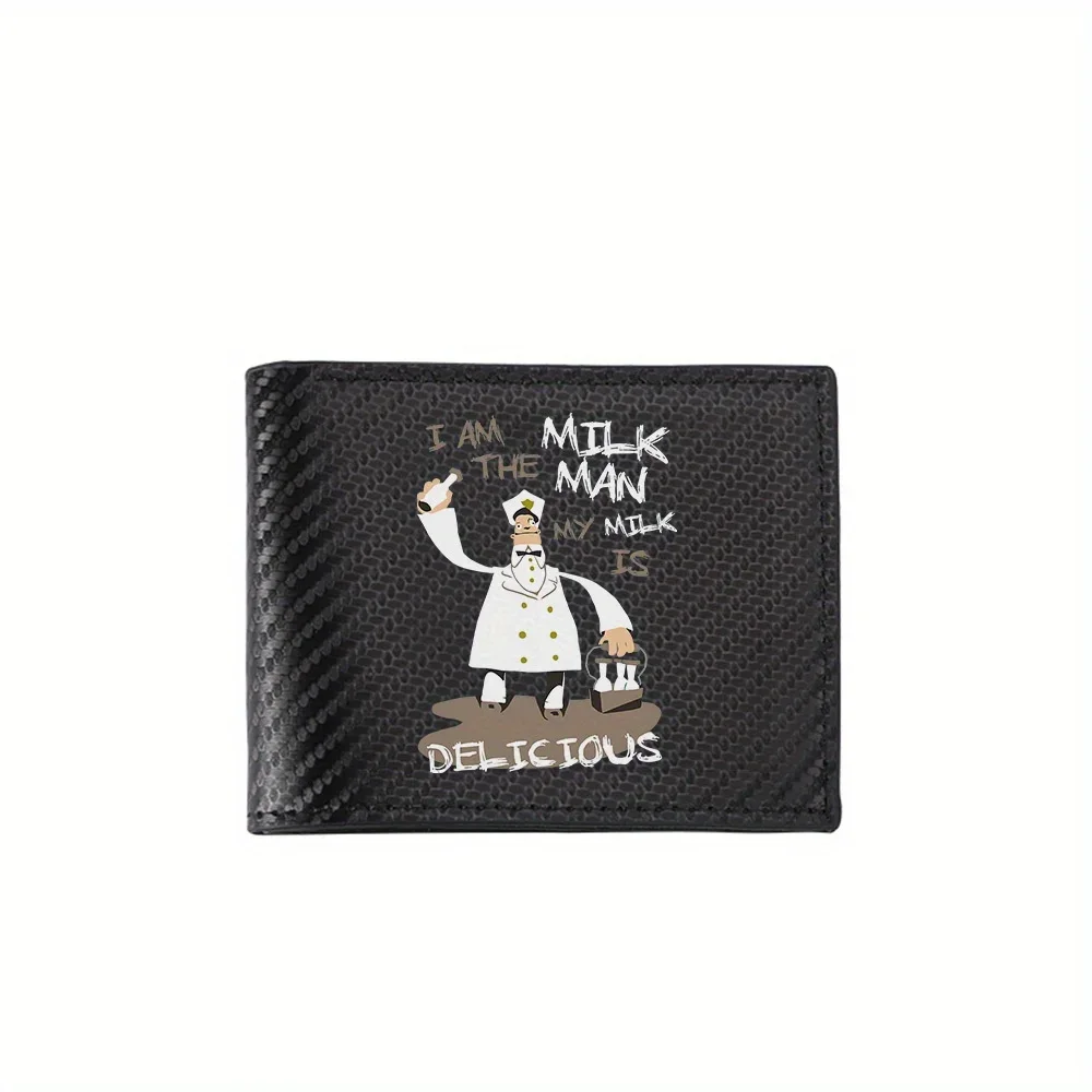 Milk Man with milk is delicious Men's Wallets Simple Business Modern Stylish Printing Design Gifts For Father Boyfriend Christma