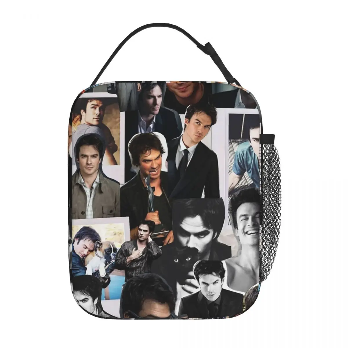 

Damon The Vampire Diaries TV Show Insulated Lunch Bag Ian Somerhalder Meal Container Cooler Bag Tote Lunch Box College