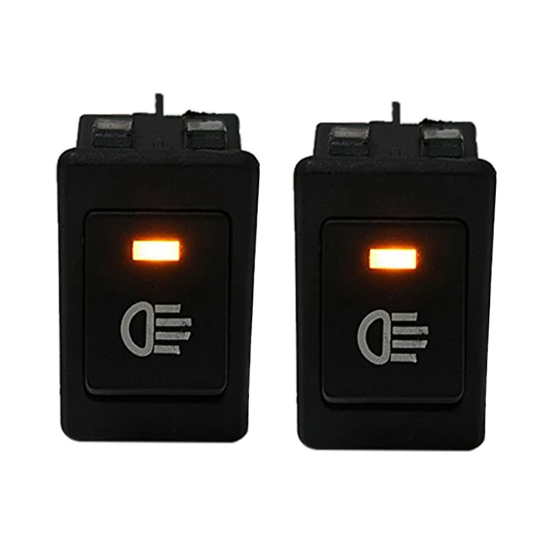 2X 12V Universal Fog Lights Rocker Switch LED Car Lamp - Yellow LED