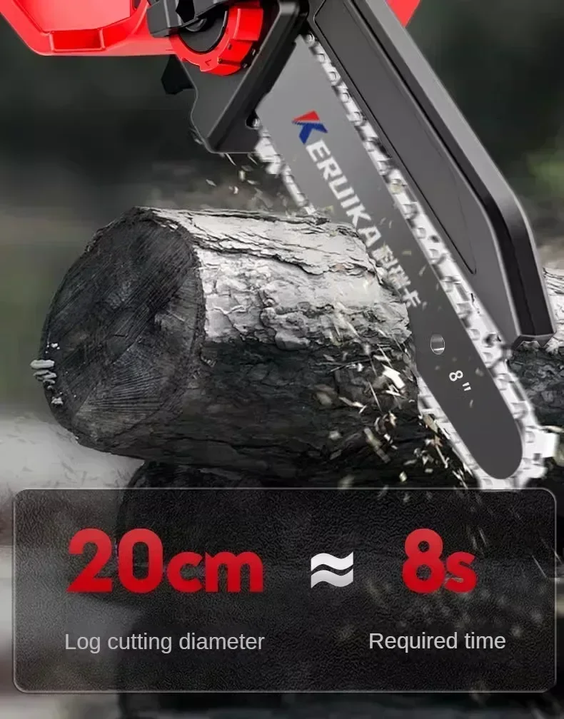 Compact Cordless Chainsaw with Lithium Battery for Tree Cutting and Woodworking