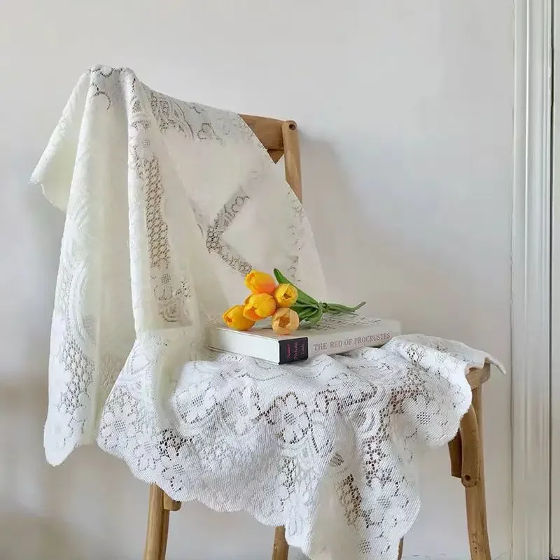 

Nordic White Lace Cloth Cover,Tablecloth, Coffee Table Cloth, Door Curtain, Window Curtain, Photography Background Decoration