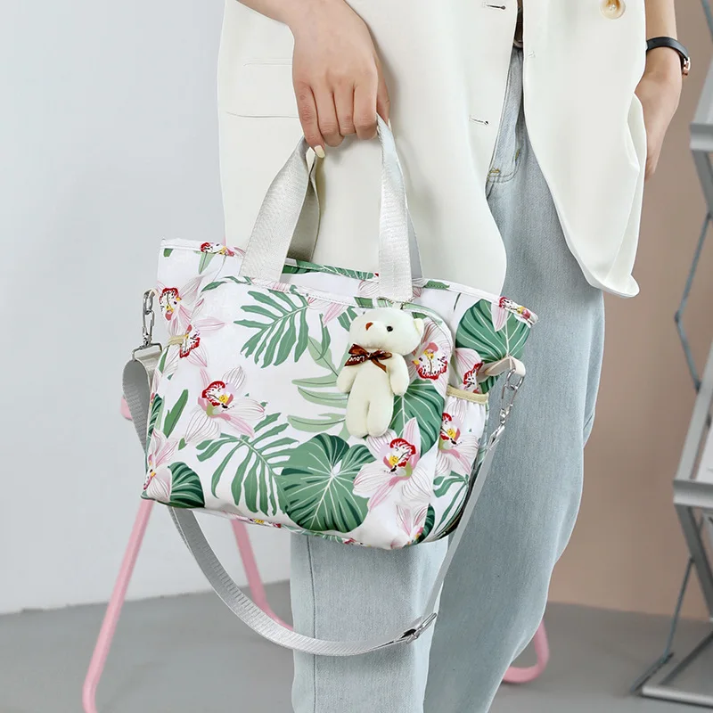 Bolsa de pañales de gran capacidad para mamá, bolso de un solo hombro multifuncional con estampado, bolsa de viaje para mujer, paquetes de maternidad