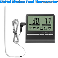 Digital Barbecue Food Thermometer Probe Meter Oven Thermomet Probe Meter Outdoor Oven Meat Cooking Thermometer for Kitchen