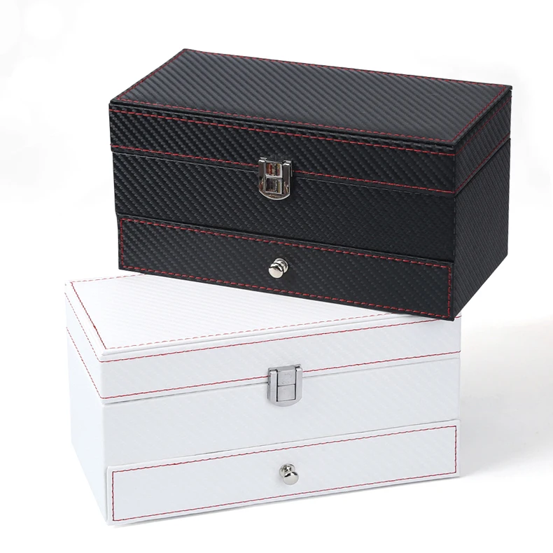 2 Layer 4 Grids Watch Box PU Leather Watch Case Holder Organizer Storage Box for Quartz Watches Jewelry Boxes Display Best Gift