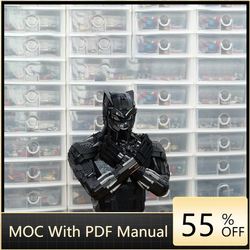 

2925 PCS Famous Film Character 76215 Panther Bust Alternate Build Brickheadz Model Building Block Assembly DIY Toy Birthday Gift