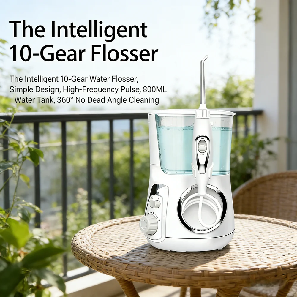 

10 Modes Family Electric Water Flosser 800ML 5 Nozzles Oral Irrigator Dental Care Prevent Cavities & Bad Breath
