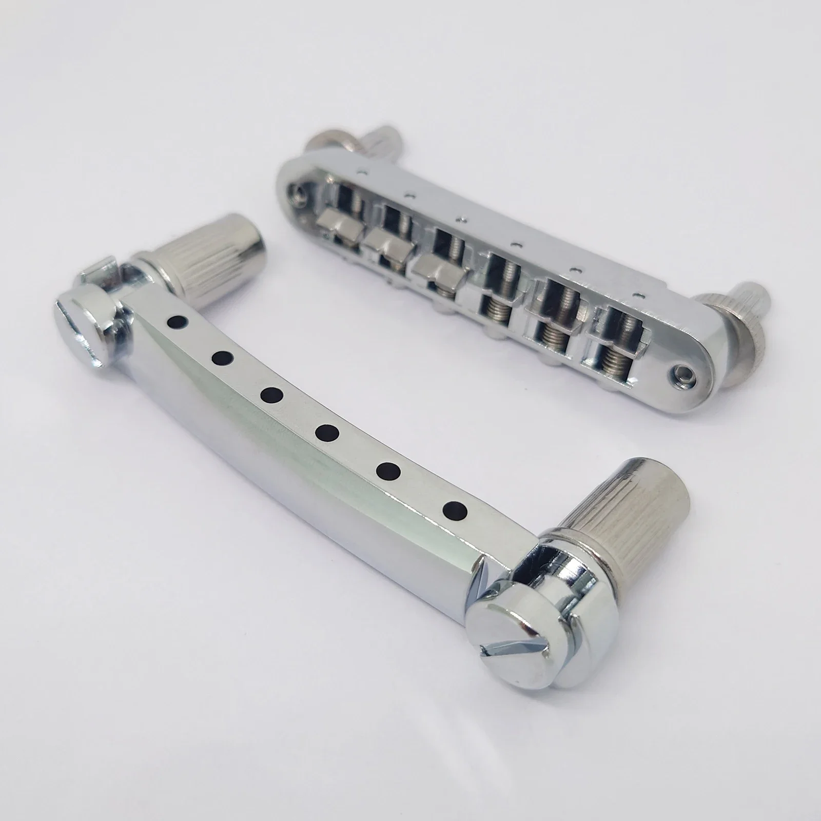 Guitar Fixed Saddle Bridge Tailpiece Set, ABR-1 Style, Tune-O-Matic, Chrome for ABR LP SG EPi, Electric Guitar