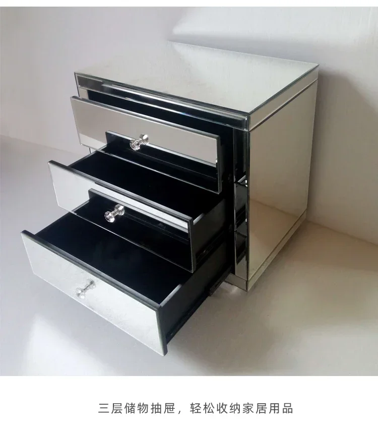 A Mirror furniture Bedside table Side cabinet Locker Corner cabinet Light table Glass furniture Neoclassical postmodern