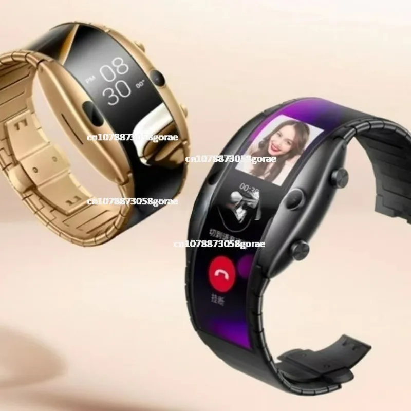 

Used Bluetooth Smartwatch Alpha Flexible Display Smartwatch 4G Internet Mobile Heart Rate Detection GPS Positioning