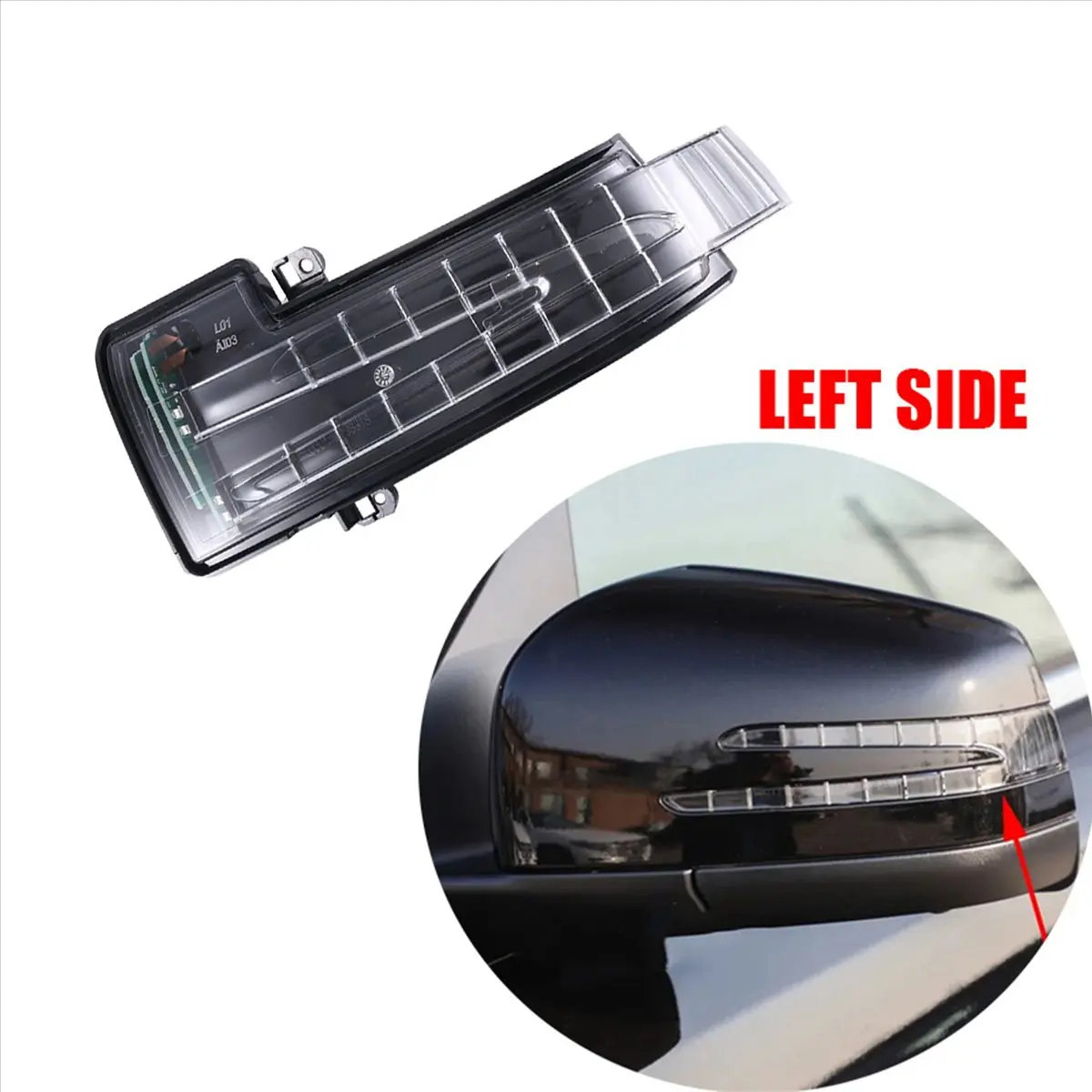 # Peças e Acessórios Automotivos 89P, Luz de Sinalização do Espelho Retrovisor Esquerdo para Mercedes Benz (Preto)