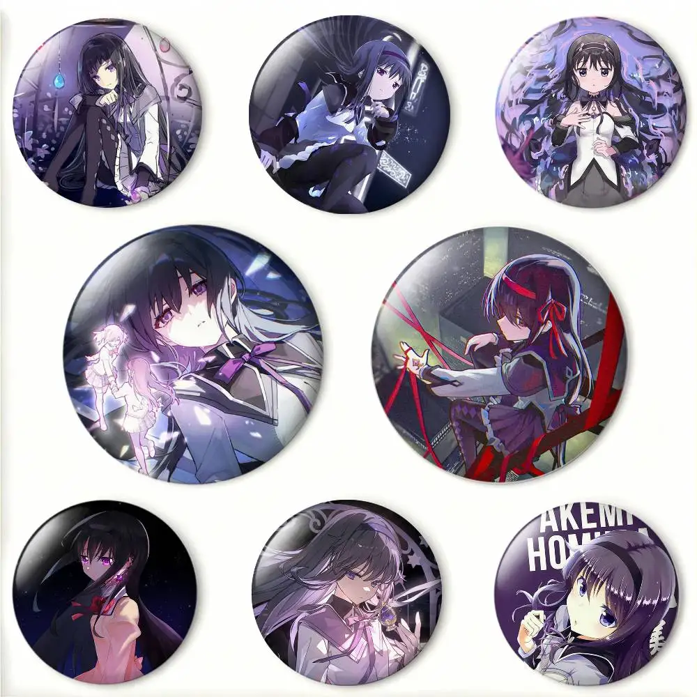 H-Homura A-Akemi Puella Magi Badges 25 32 44 58 75 mm Round Fans Collect Friends Gifts Brooch Souvenir