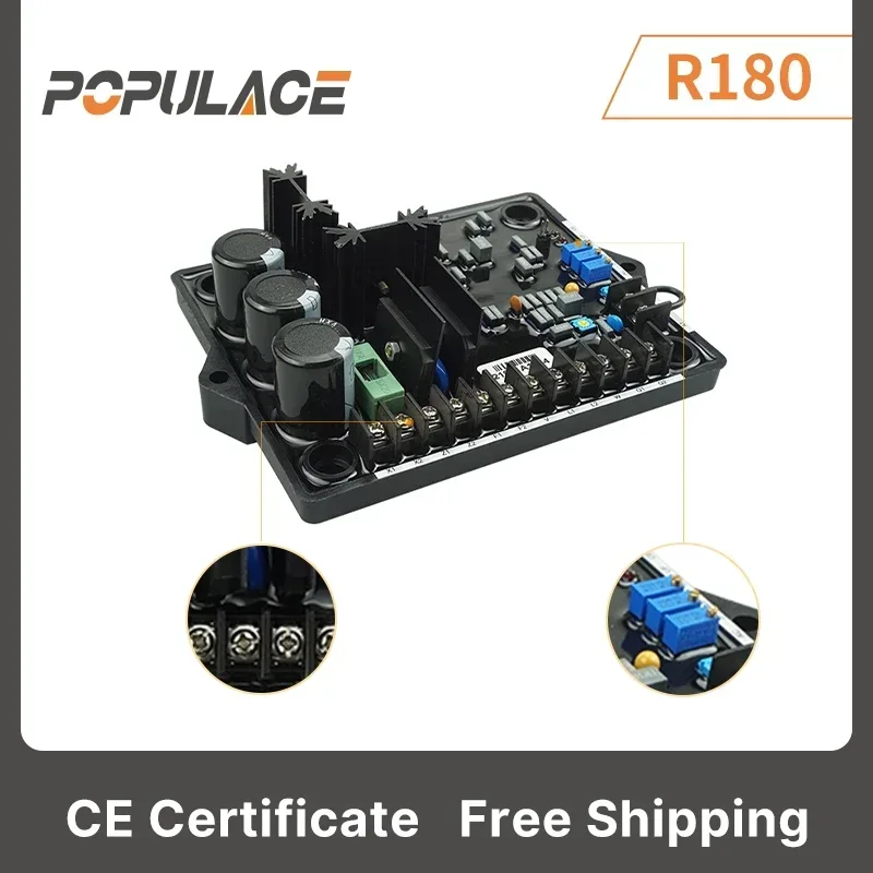 2025POPULACE CE Factory Generator Spare Parts R180 Accessories Brushless Automatic voltage regulator AVR R180 for  generator