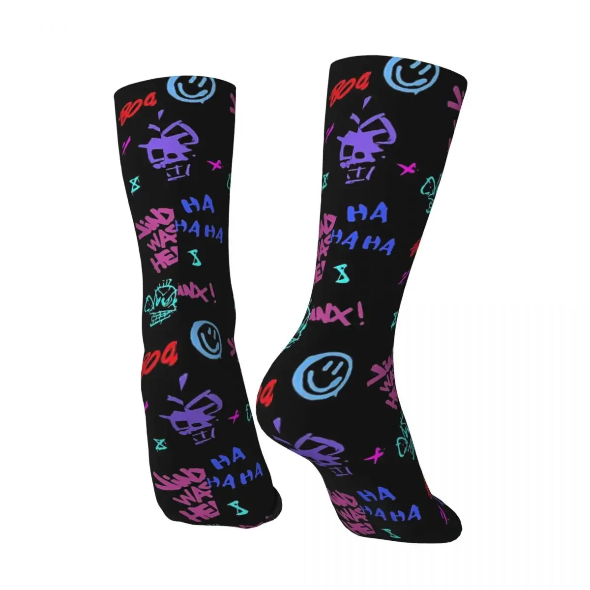 Funny Crazy Sock for Men Monkey Jinx Hip Hop Harajuku Arcane LOL Happy Quality Pattern Printed Boys Crew Sock Novelty Gift