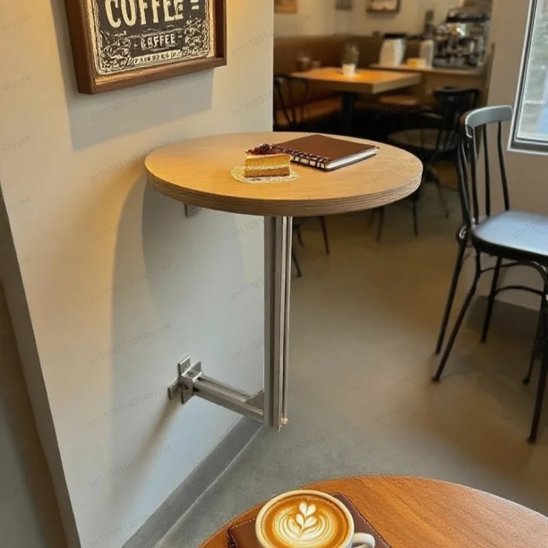 

Модный настенный стол для кафе, плавающий стол для чайной, компактный приставной столик в индустриальном стиле, экономия пространства