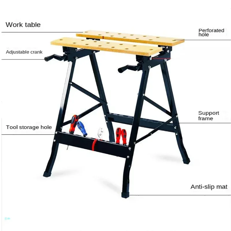 

Multifunctional Carpentry Workbench Combined Tool Decoration Wood Working Table Household Portable Folding Woodworking Table Saw