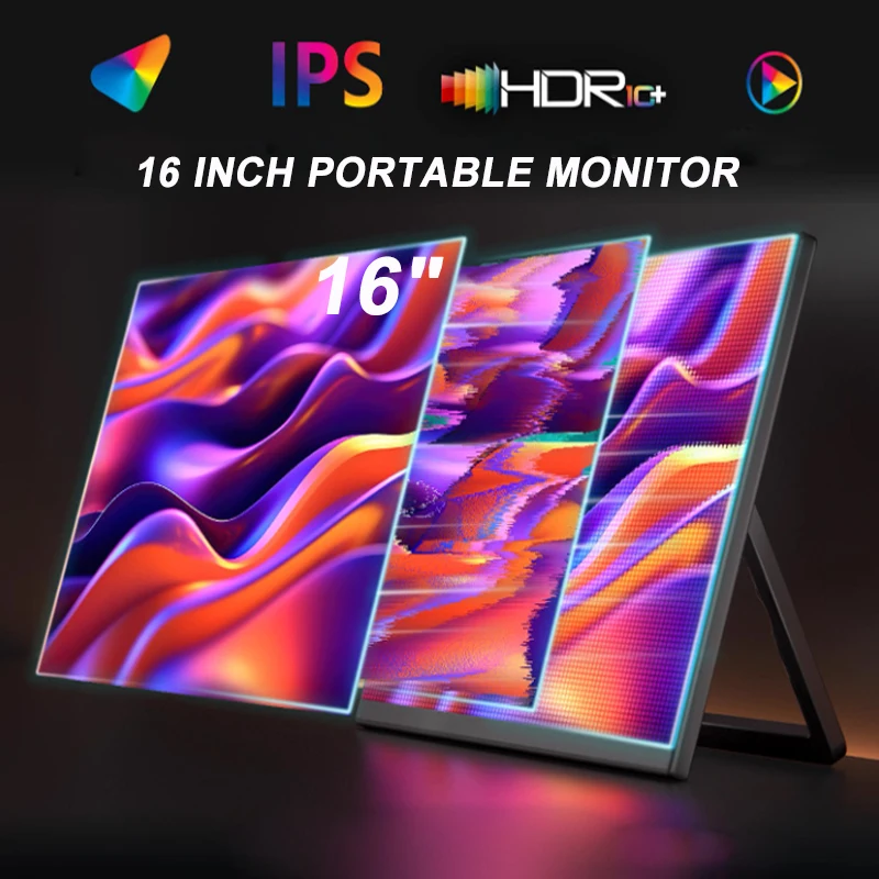 Monitor de 16 pulgadas IPS 2,5 K 144Hz velocidad de actualización con soporte para XBox PS4/5 Switch Gaming viajes negocios Monitor ligero delgado