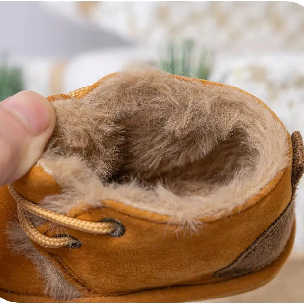 حذاء ثلج كاحل للأطفال ، برباط متعدد الألوان ، نعل مطاطي مانع للانزلاق ، حذاء سرير دافئ للأطفال ، صبي وفتاة ، قطيفة ، شتوي #6