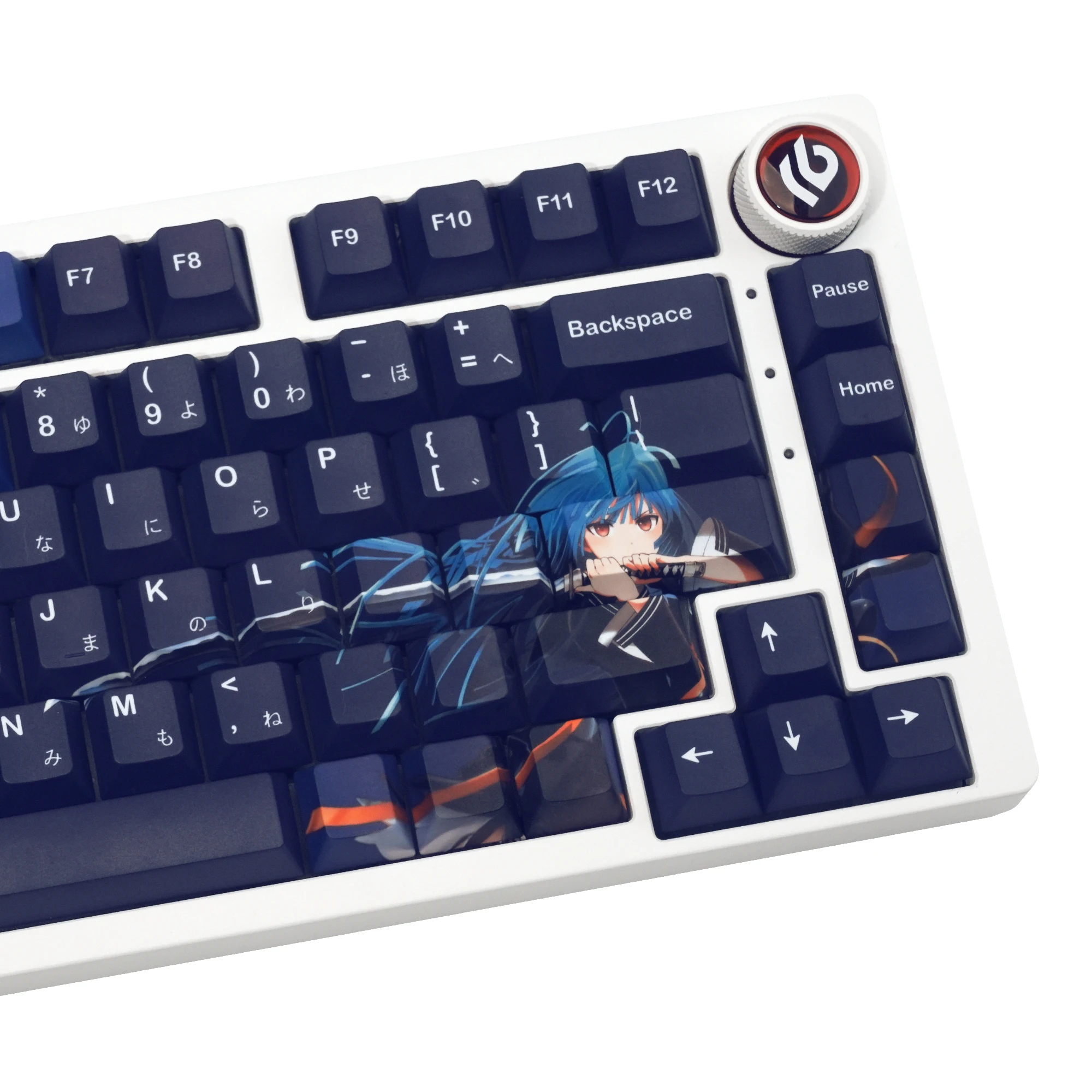 XVX Cool Anime Japanese Keycaps Cherry Profile Blue Gradient PBT Keycap Dys-sub Customized DIY Key Caps 134 Keys