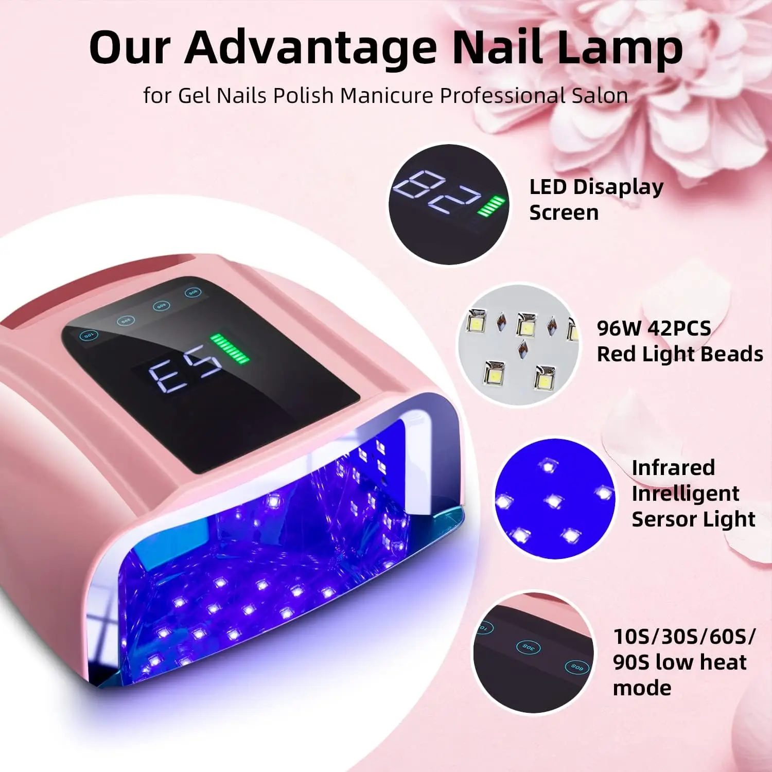 Lampe à ongles LED UV aste, sèche-ongles sans fil, acier inoxydable parfait, astronomique, 96W