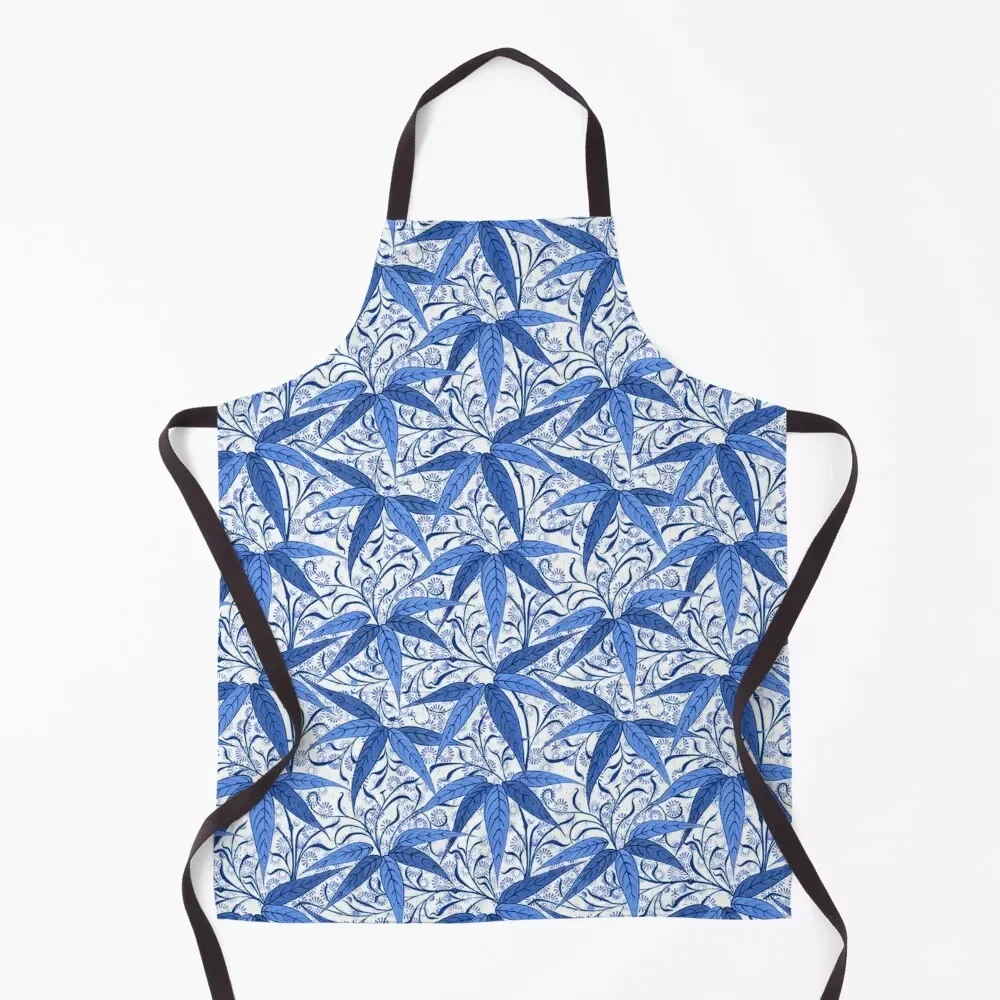 

William Morris Bamboo Print, Cobalt Blue & White Apron restaurant accessories Christmas gift Apron