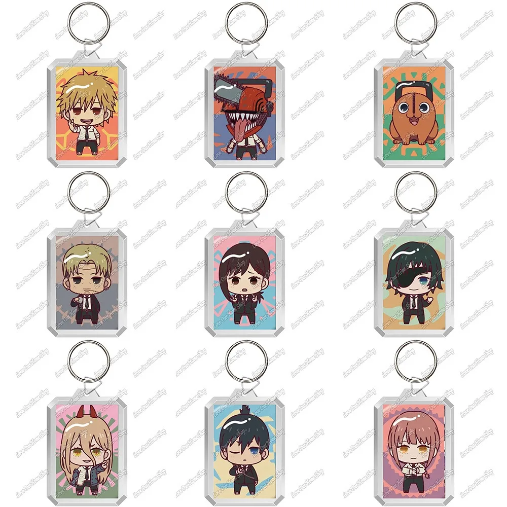

Anime Peripheral CSM Denji Pochita Reze Himeno Power Aki Hayakawa 5cm Acrylic KeyChain Custom Cartoons Backpack Pendant Gift