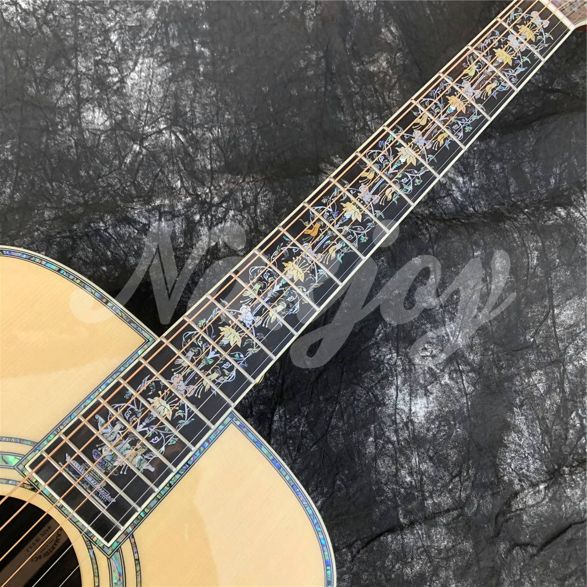 All Solid Wood D Type 100 Model Spruce Rosewood Acoustic Guitar Abalone Inlays Ebony Fingerboard Electric Guitarra