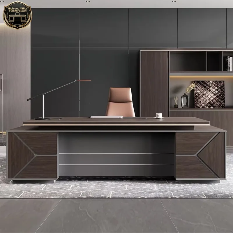 

Индивидуальный современный деревянный офисный стол-рабочая станция, изогнутый стол для руководителя, стол для босса