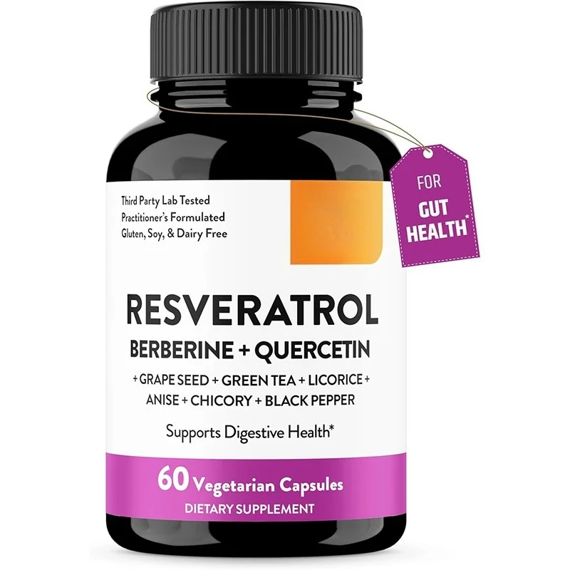 

Resveratrol and Berberine Promote Gut Health | Green Tea, Octagonal Anise DGL、 Grape seed extract | 60 vegetarian capsules