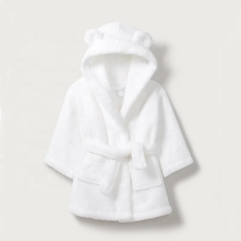 

100% Organic Cotton Bear Shape Bath Towel Hooded Toweling Baby Bathrobe