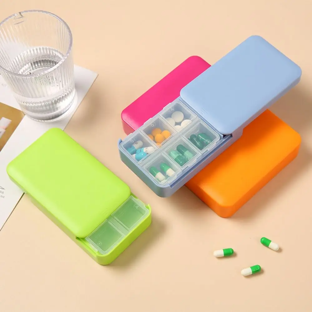 Portable Pull-out Dispenser Pill Box Dust Prevention Creative 6-cell Dispenser Pill Case Large Capacity Moisture-proof