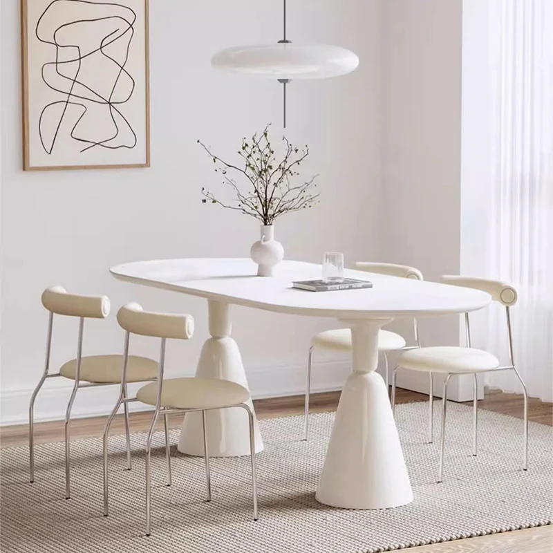 Luxury Modern Dining Table Kawaii Unique White Nordic Living Room Dining Tables Chairs Space Saving Mesas De Comedor Furniture