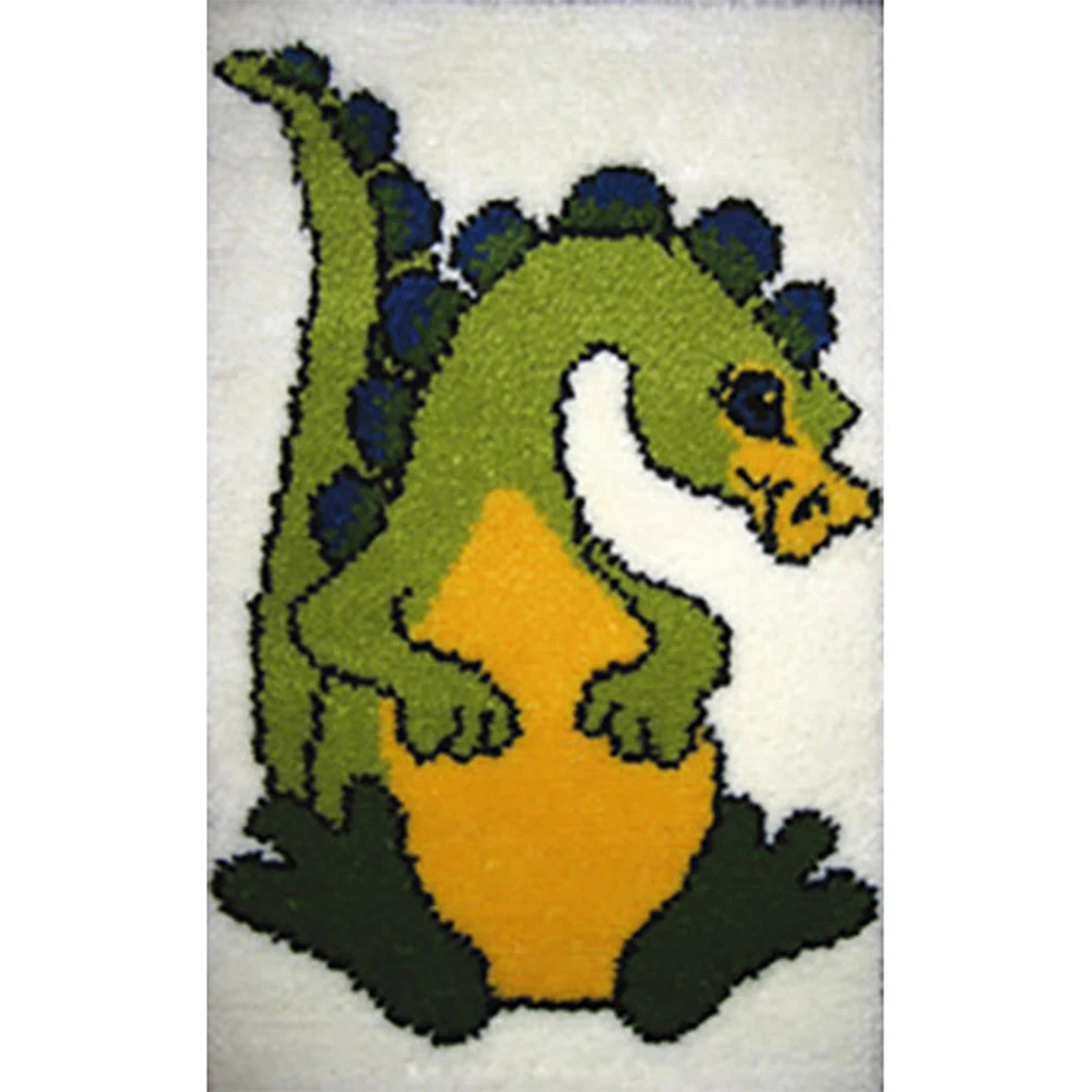 Latch Hook Kits Rug for adult DIY Rug Making Kits with Preprinted Canvas Dinosaur Pattern Unfinished Crochet Embroidery tapestry