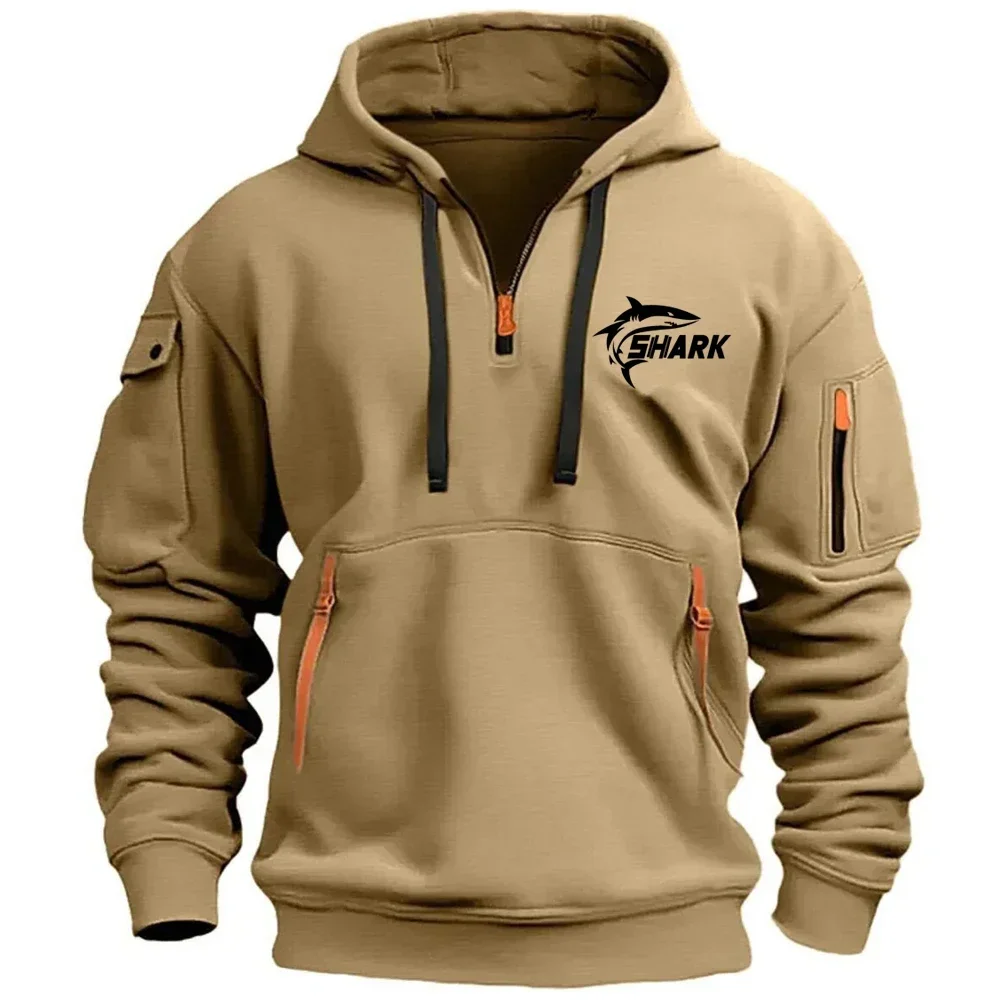 

Men's new trend: Casual jogging 2025 autumn East season Men's high-quality hooded sweatshirt, casual sports, pull-up retro Haraj