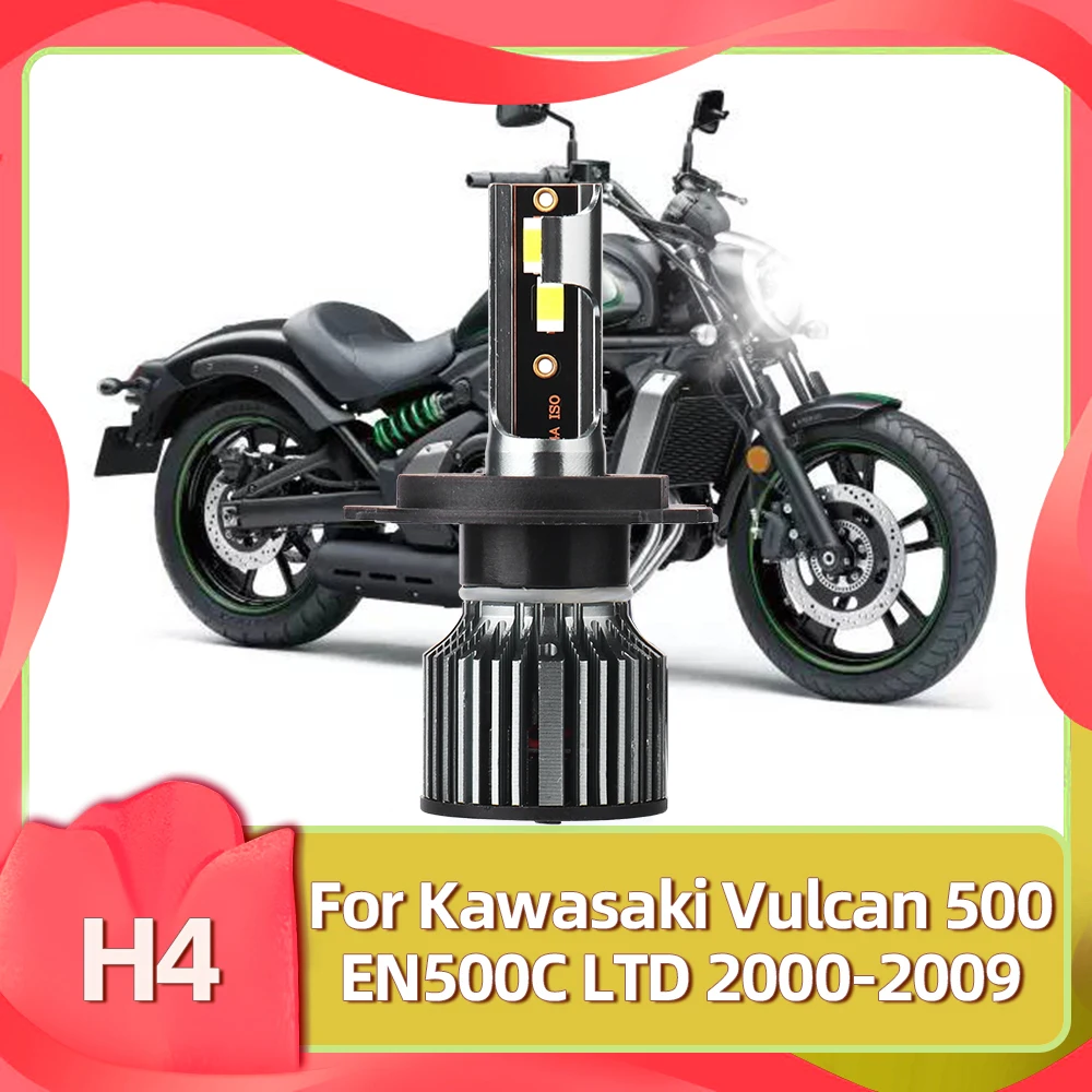 Roadsun 1PC Motorcycle Lamp 50W LED H4 Bulb For Kawasaki Vulcan 500 EN500C LTD 2000 2001 2002 2003 2004 2005 2006 2007 2008 2009