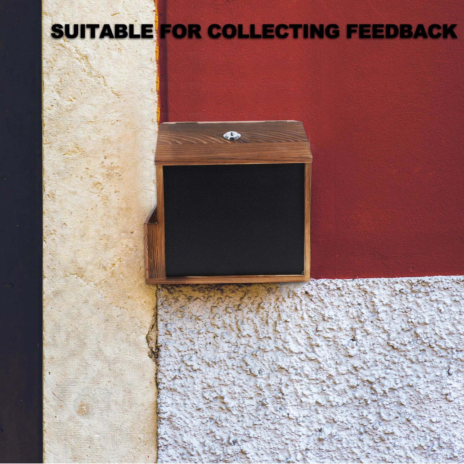 

Wooden Wall Mounted Vintage Suggestion Box Lockable Donation Ballot Box for Classroom Office Fundraising Suggestion Boxes Wood