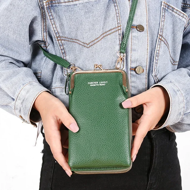 Modna nowa torebka na telefon o dużej pojemności dla kobiet PU skórzana torba na ramię typu crossbody etui damska torebka na co dzień