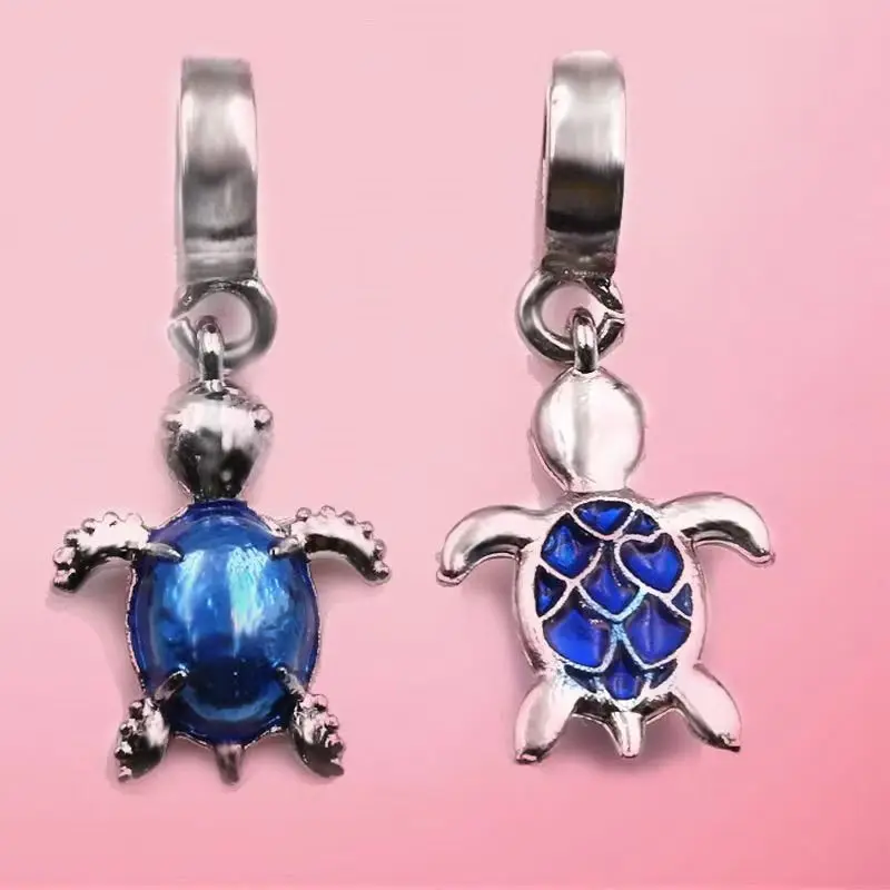 New blue sparkling narwhal charm dolphin turtle bead DIY bracelet accessory gift for men women and children