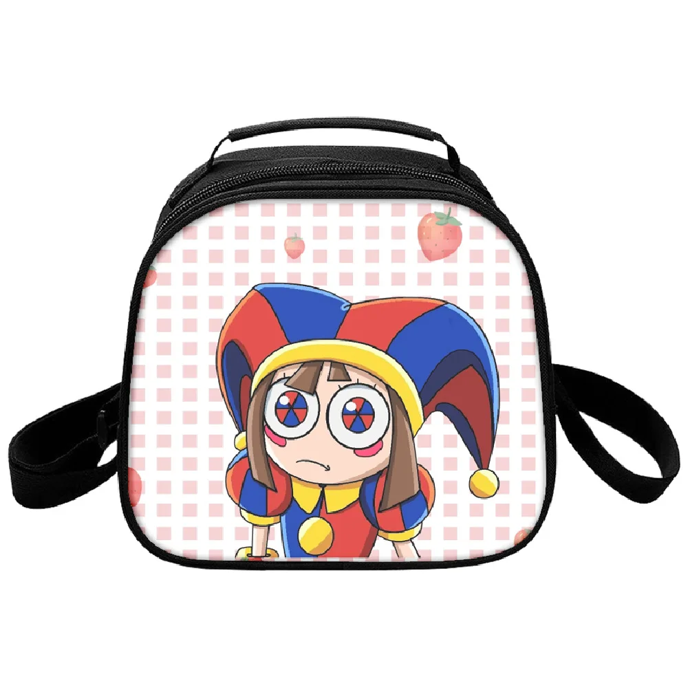 

Fashion Youthful New Funny The Amazing Digital Circus 3D Print School Food Bags Picnic Bag Semicircle Lunch Box Lunch Tote Bag